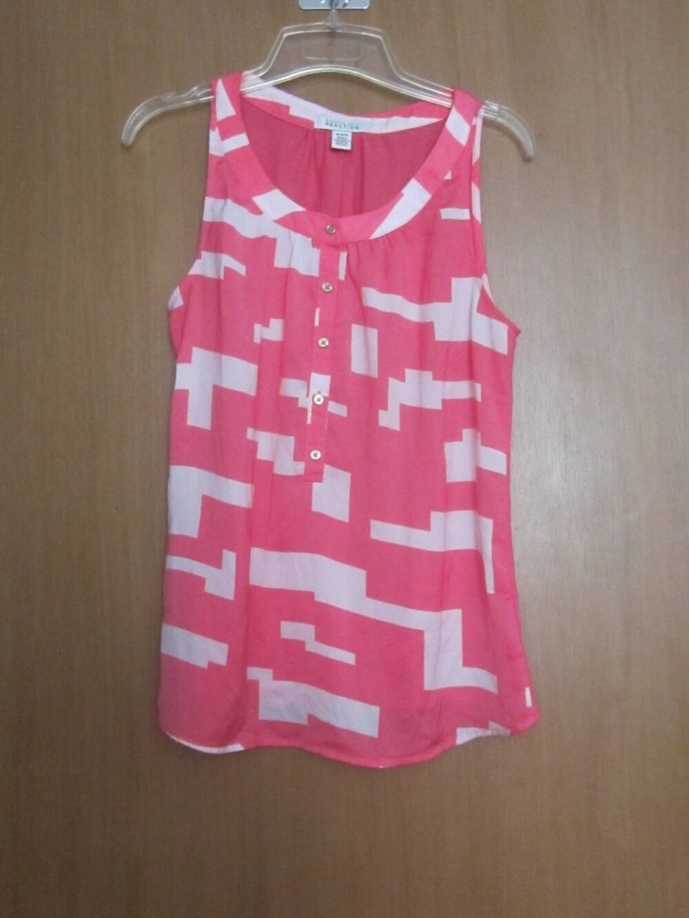 Kenneth Cole Reaction Women's Top Sleeveless Size M/M/M   Pink White